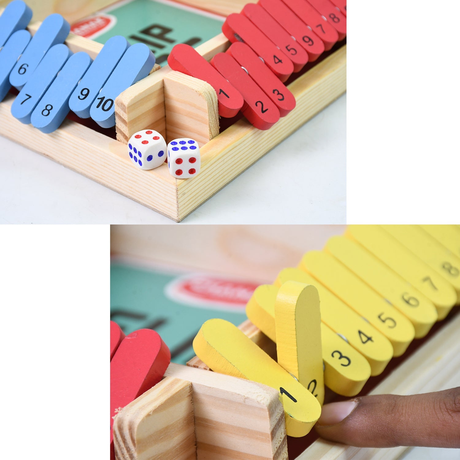 Shut The Box Dice Game, Classic Flip Me Multiplayer Game (1 Set) Shut The Box Dice Game, Classic Flip Me Multiplayer Game (1 Set)